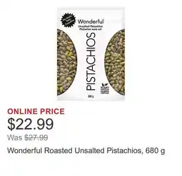 Costco Wonderful Roasted Unsalted Pistachios, 680 g offer