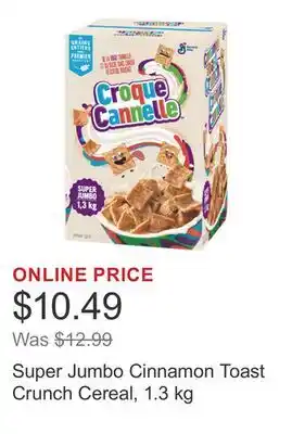 Costco Super Jumbo Cinnamon Toast Crunch Cereal, 1.3 kg offer