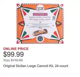 Costco Original Sicilian Large Cannoli Kit, 24-count offer