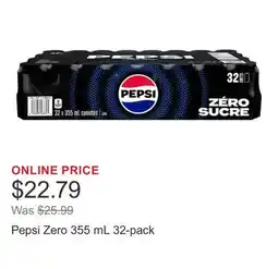 Costco Pepsi Zero 355 mL 32-pack offer