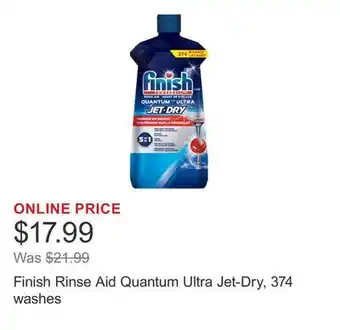 Costco Finish Rinse Aid Quantum Ultra Jet-Dry, 374 washes offer