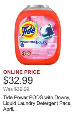 Costco Tide Power PODS with Downy, Liquid Laundry Detergent Pacs, April Fresh, 79-count offer