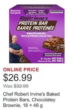 Costco Chef Robert Irvine's Baked Protein Bars, Chocolatey Brownie, 18 × 46 g offer
