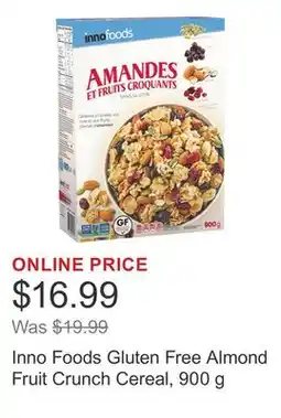 Costco Inno Foods Gluten Free Almond Fruit Crunch Cereal, 900 g offer