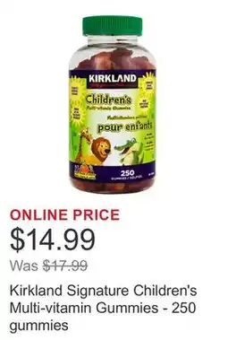 Costco Kirkland Signature Children's Multi-vitamin Gummies - 250 gummies offer