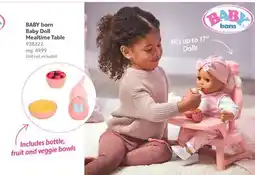 Toys R us BABY born Baby Doll Mealtime Table offer