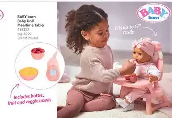 Toys R us BABY born Baby Doll Mealtime Table offer