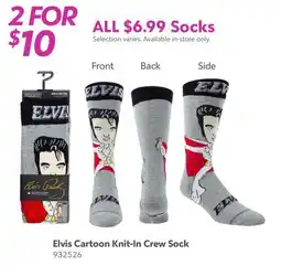 Toys R us Elvis Cartoon Knit-In Crew Sock offer