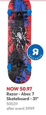 Toys R us Stoneridge Cycle Razor - Abec 7 Skateboard - 31 offer