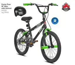 Toys R us STONERIDGE Game Over 18 Bike with Helmet offer
