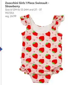Toys R us Zoocchini Girls 1 Piece Swimsuit - Strawberry offer