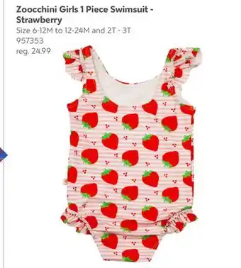 Toys R us Zoocchini Girls 1 Piece Swimsuit - Strawberry offer