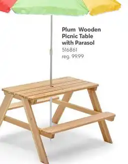 Toys R us Plum Wooden Picnic Table with Parasol offer
