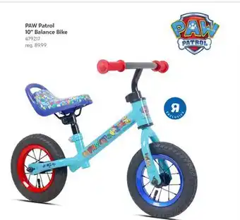 Toys R us PAW Patrol 10 Balance Bike offer