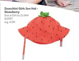 Toys R us Zoocchini Girls Sun Hat - Strawberry offer