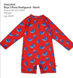 Toys R us Zoocchini Boys 1 Piece Rashguard - Shark offer
