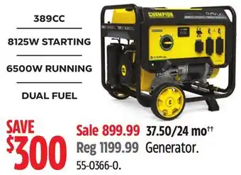 Canadian Tire Champion Generator offer
