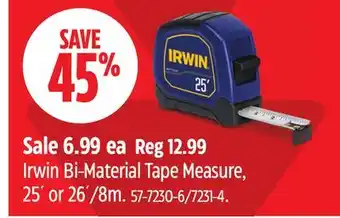 Canadian Tire Irwin Bi-Material Tape Measure offer