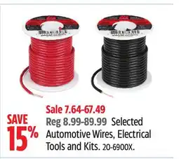 Canadian Tire Motomaster Selected Automotive Wires, Electrical Tools and Kits offer