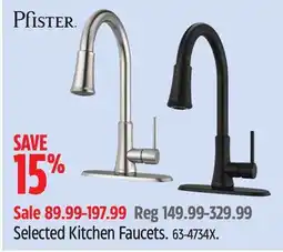 Canadian Tire Pfister Selected Kitchen Faucets offer