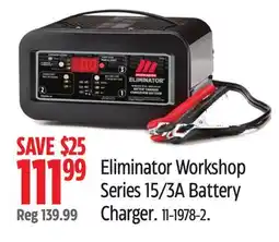 Canadian Tire Motomaster Eliminator Workshop Series 15/3A Battery Charger offer