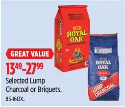 Canadian Tire Royal Oak Selected Lump Charcoal or Briquets offer