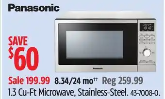 Canadian Tire Panasonic 1.3 Cu-Ft Microwave offer