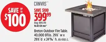 Canadian Tire Canvas Breton Outdoor Fire Table offer