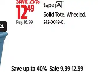 Canadian Tire TYPE A Storage Tote offer