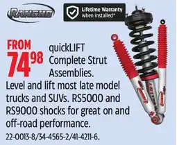 Canadian Tire Rancho quickLIFT Complete Strut Assemblies offer