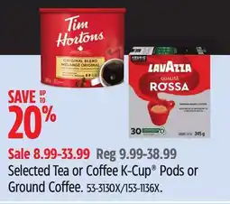 Canadian Tire Selected Tea or Coffee K-Cup Pods or Ground Coffee offer
