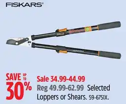 Canadian Tire Fiskars Selected Loppers or Shears offer