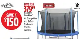 Canadian Tire Jumptek 14´ Trampoline and Safety Enclosure Combo offer