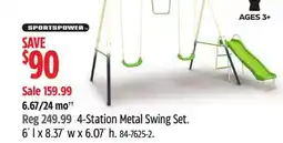Canadian Tire SPORTSPOWER 4-Station Metal Swing Set offer