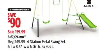 Canadian Tire SPORTSPOWER 4-Station Metal Swing Set offer