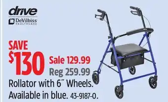 Canadian Tire Drive Rollator with 6˝ Wheels offer