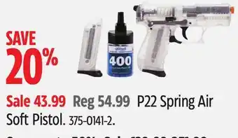 Canadian Tire P22 Spring Air Soft Pistol offer