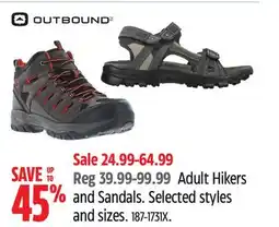 Canadian Tire Outbound Adult Hikers and Sandals offer