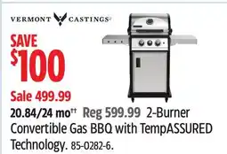Canadian Tire Vermont castings 2-Burner Convertible Gas BBQ with TempASSURED Technology offer