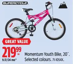 Canadian Tire Supercycle Momentum Youth Bike, 20˝ offer