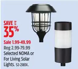 Canadian Tire Selected NOMA or For Living Solar Lights offer