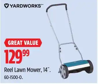 Canadian Tire YARDWORKS Reel Lawn Mower, 14˝ offer