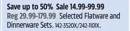 Canadian Tire Selected Flatware and Dinnerware Sets offer