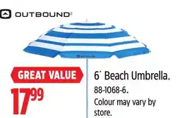 Canadian Tire Outbound 6´ Beach Umbrella offer