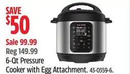 Canadian Tire Instant 6-Qt Pressure Cooker with Egg Attachment offer