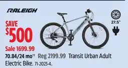 Canadian Tire RALEIGH Transit Urban Adult Electric Bike offer