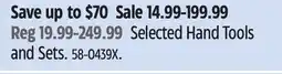 Canadian Tire Selected Hand Tools and Sets offer