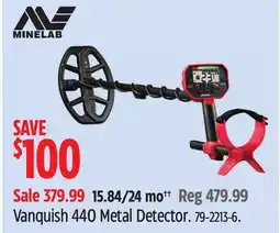 Canadian Tire Minelab Vanquish 440 Metal Detector offer