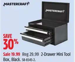 Canadian Tire Mastercraft 2-Drawer Mini Tool Box, Black offer