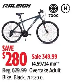 Canadian Tire Raleigh Overtake Adult Bike offer